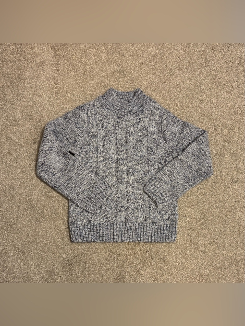 NWOT Gurls’ Gymboree Marled Blue Crewneck Cable Knit Sweater Size 7